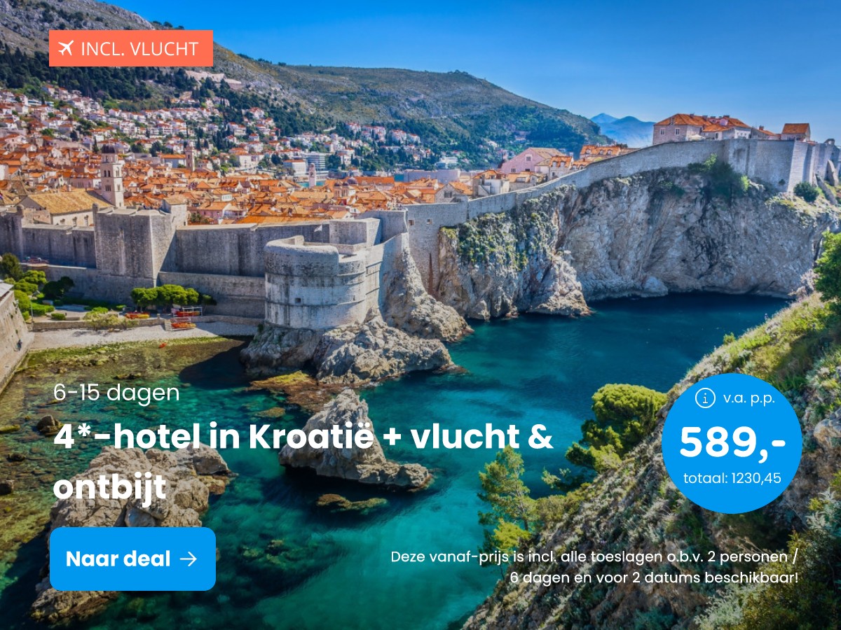 Geniet van de zon in Kroatië incl. vlucht, transfer en ontbijt