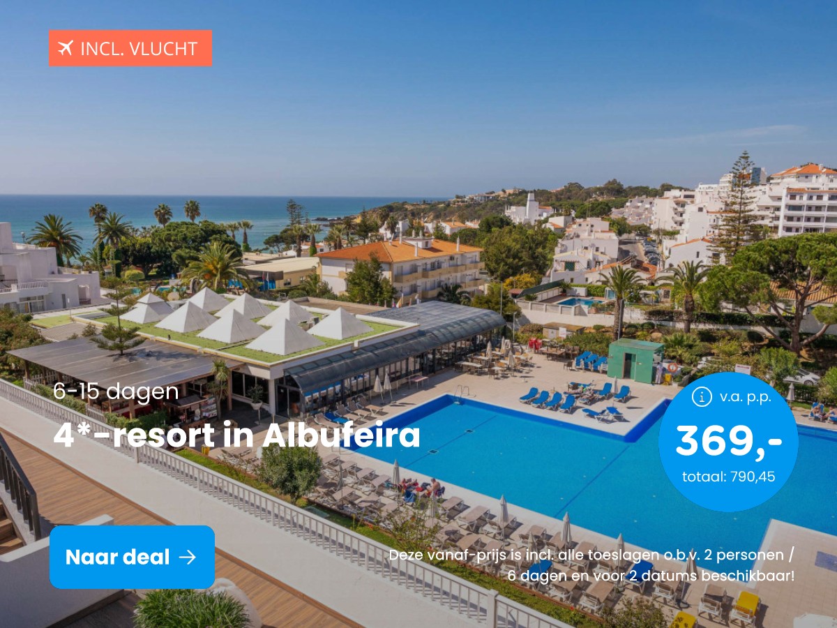 All-inclusive 4*-resort in Albufeira aan het strand van Praia da Oura