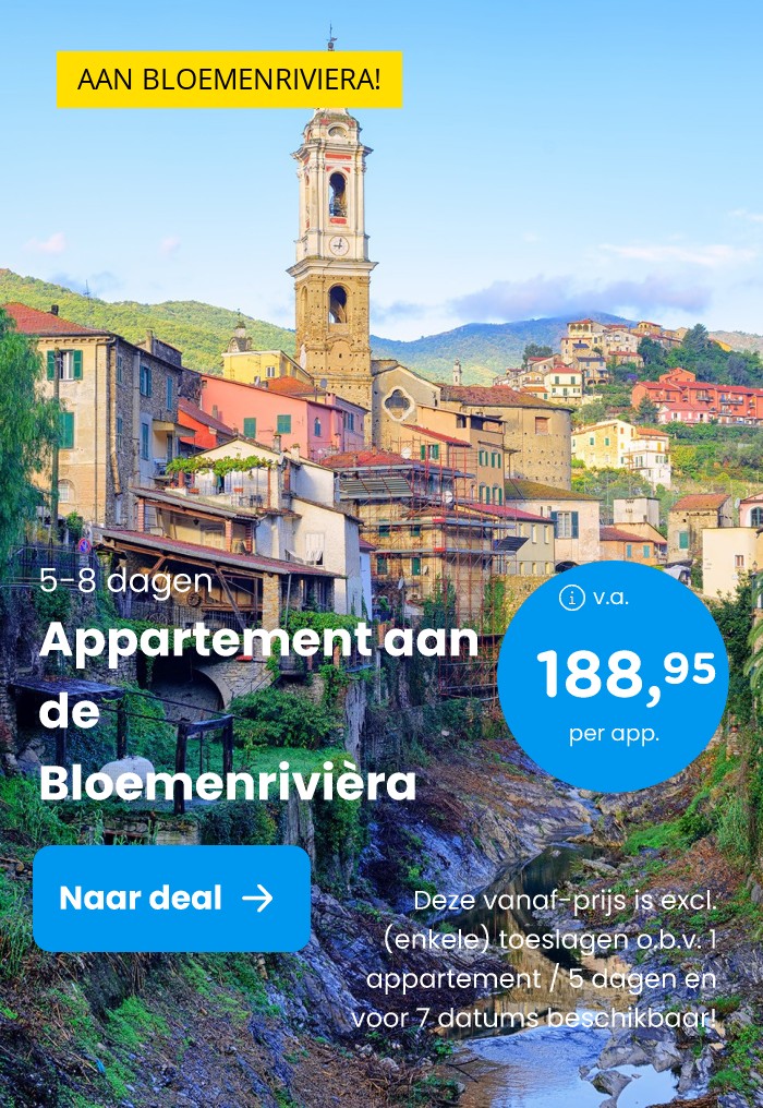 Vakantie aan de Bloemenrivièra in Italië in eigen appartement