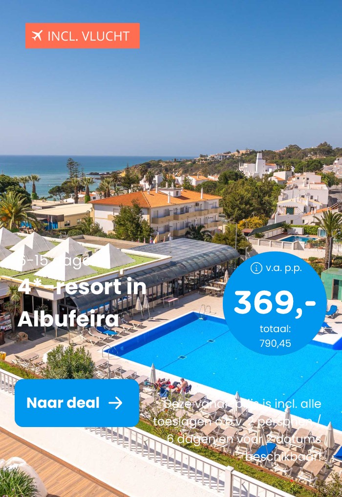 All-inclusive 4*-resort in Albufeira aan het strand van Praia da Oura