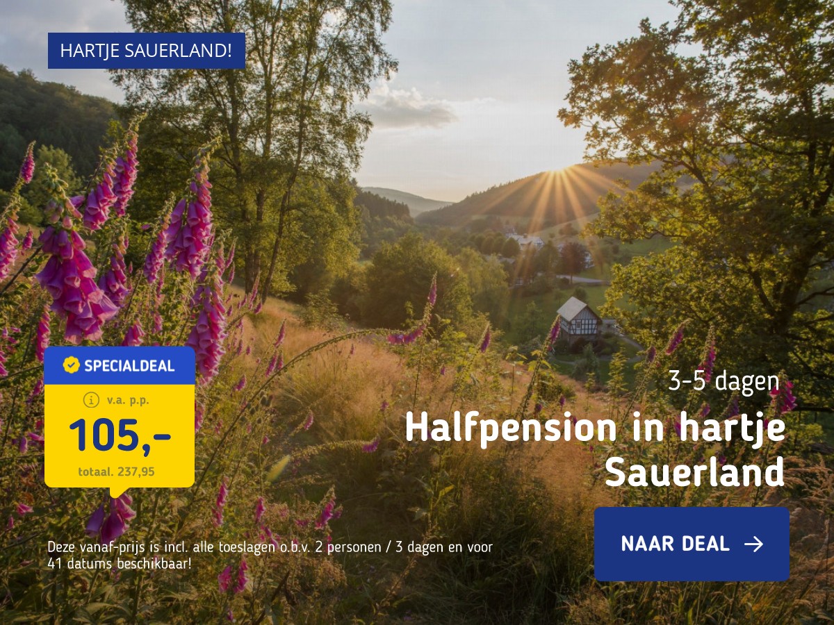 Top beoordeeld hotel in hartje Sauerland o.b.v. halfpension