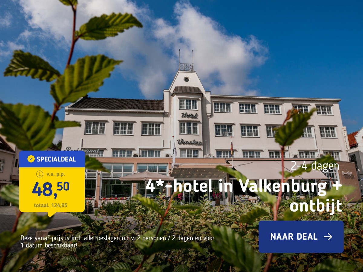 4*-hotel in hartje Valkenburg incl. ontbijt