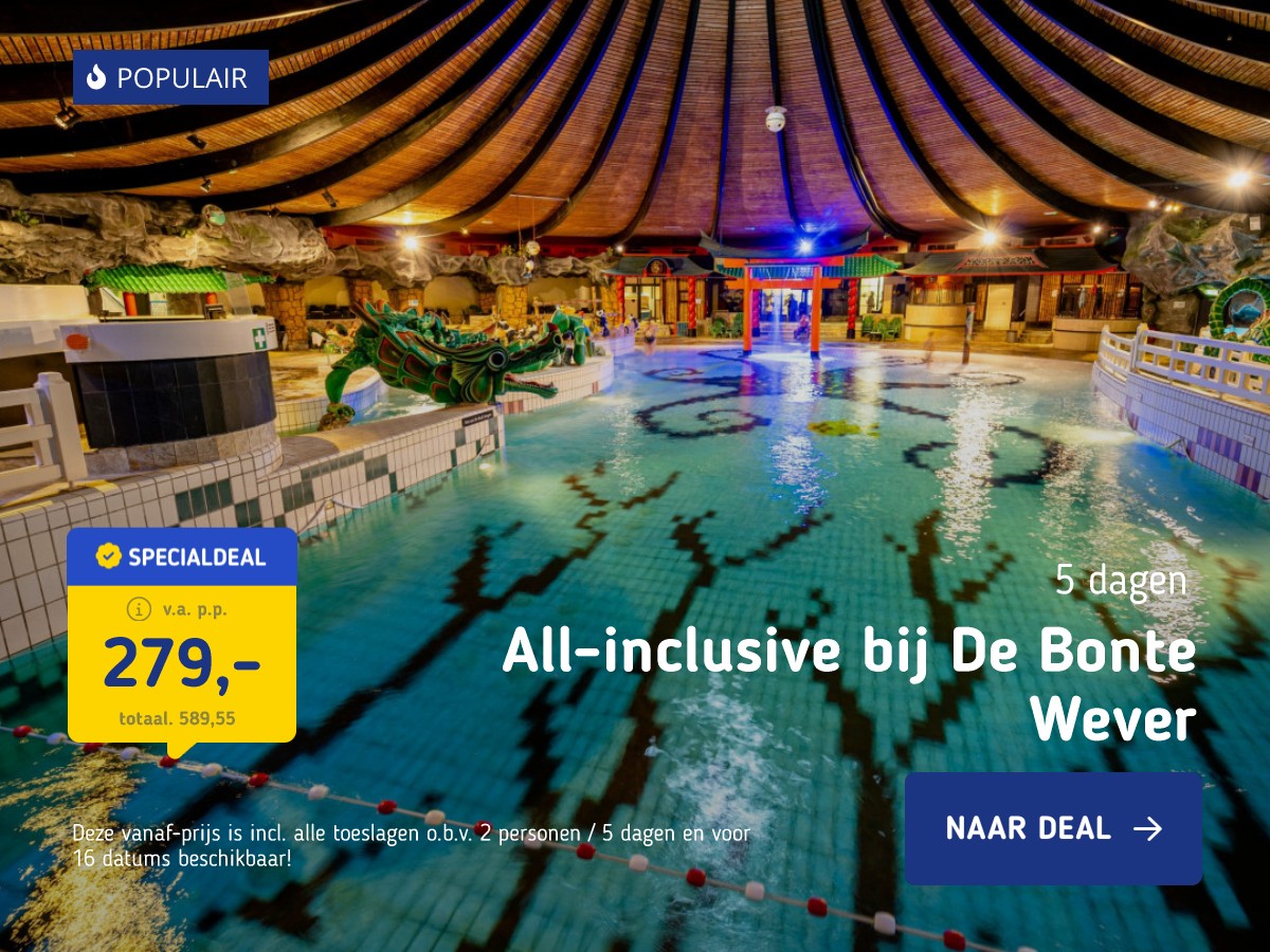 FLASHDEAL! ⚡ Geniet bij De Bonte Wever in Assen o.b.v. all-inclusive