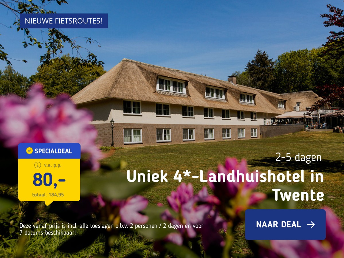 4*-Landhuishotel in Twente o.b.v. halfpension