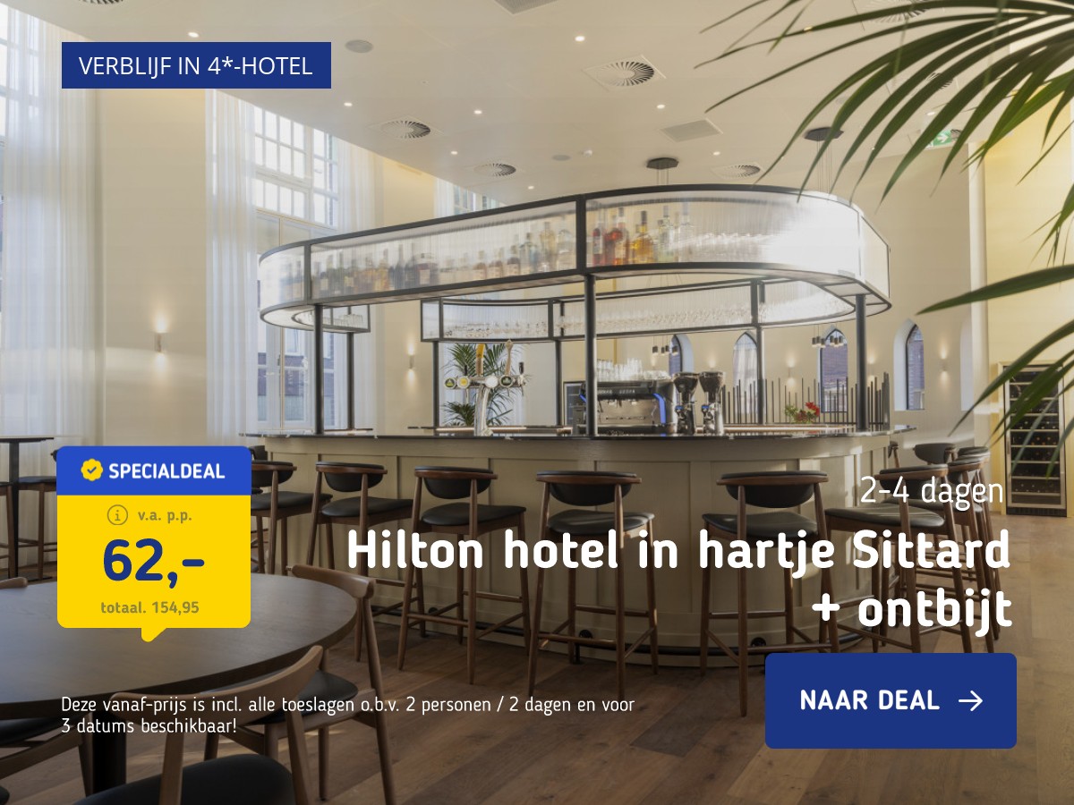 STUNT! ⚡ Luxe 4*-Hilton hotel in hartje Sittard incl. ontbijt