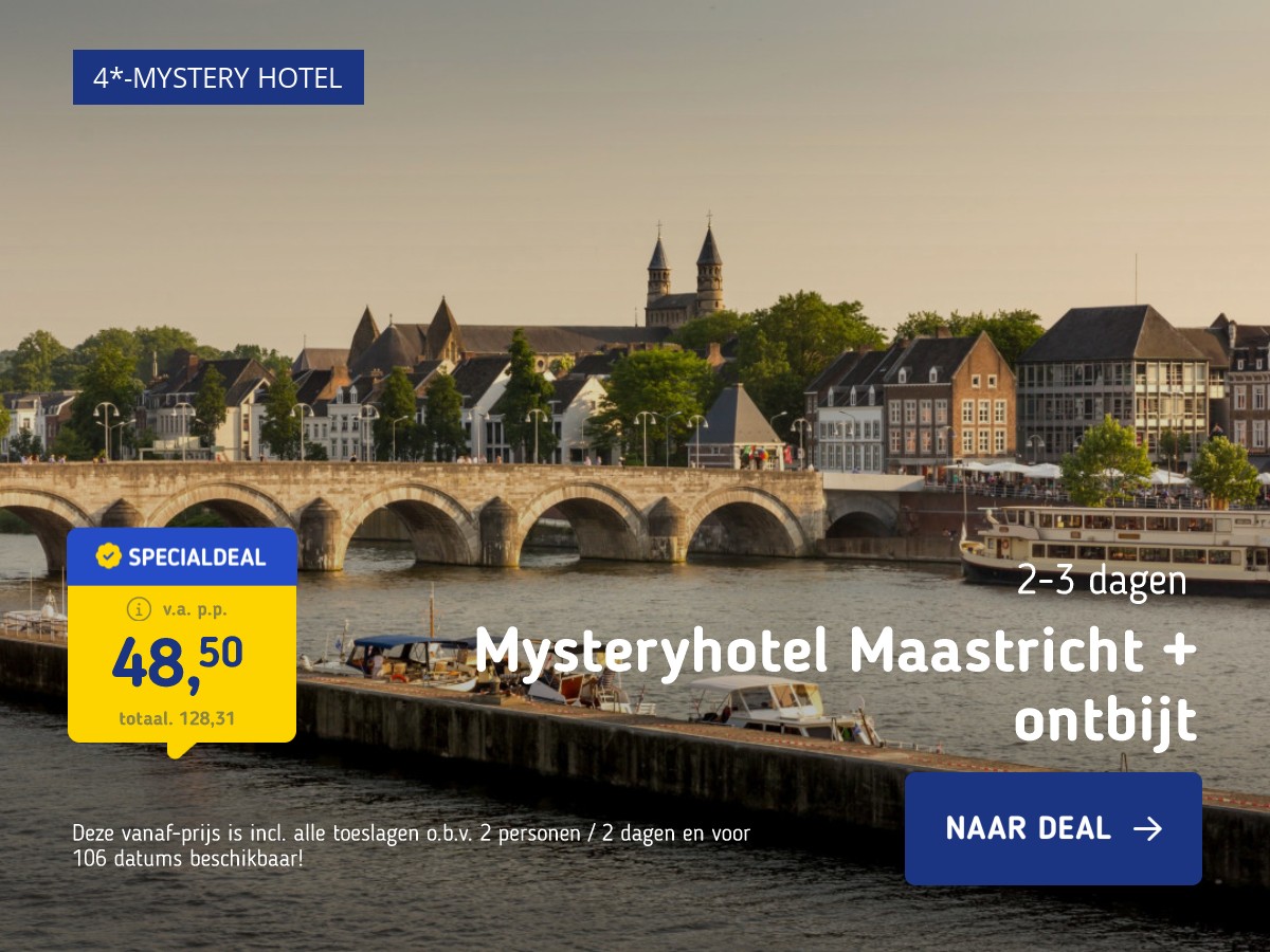 4*-Mystery hotel in Maastricht incl. ontbijt