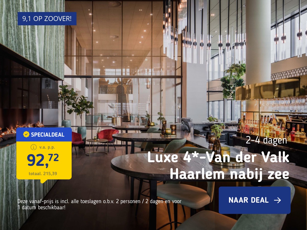 Luxe 4*-Van der Valk hotel Haarlem nabij het strand