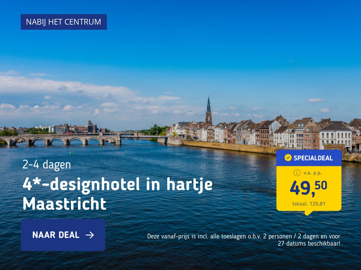 FLASHDEAL! ⚡ 4*-designhotel in Maastricht incl. ontbijt