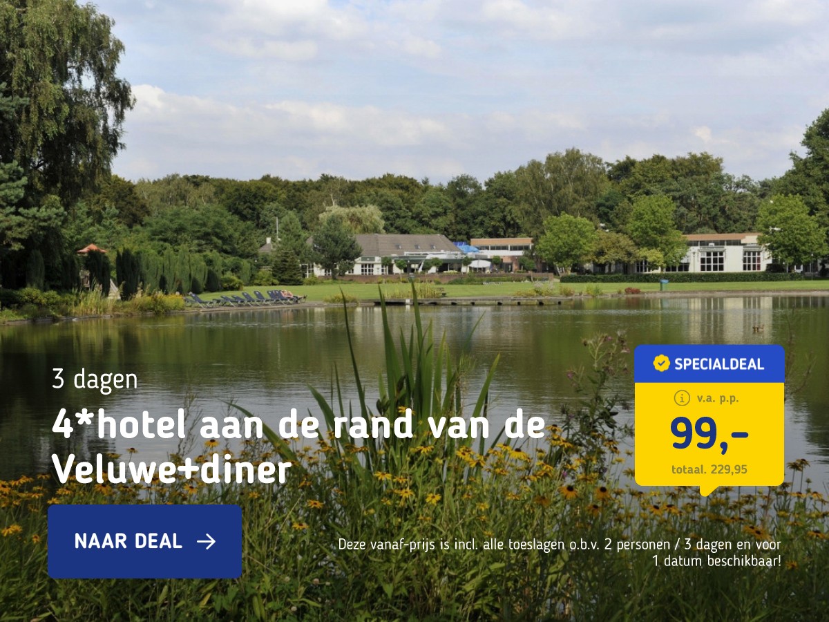 4*-hotel aan de rand van de Veluwe incl. diner