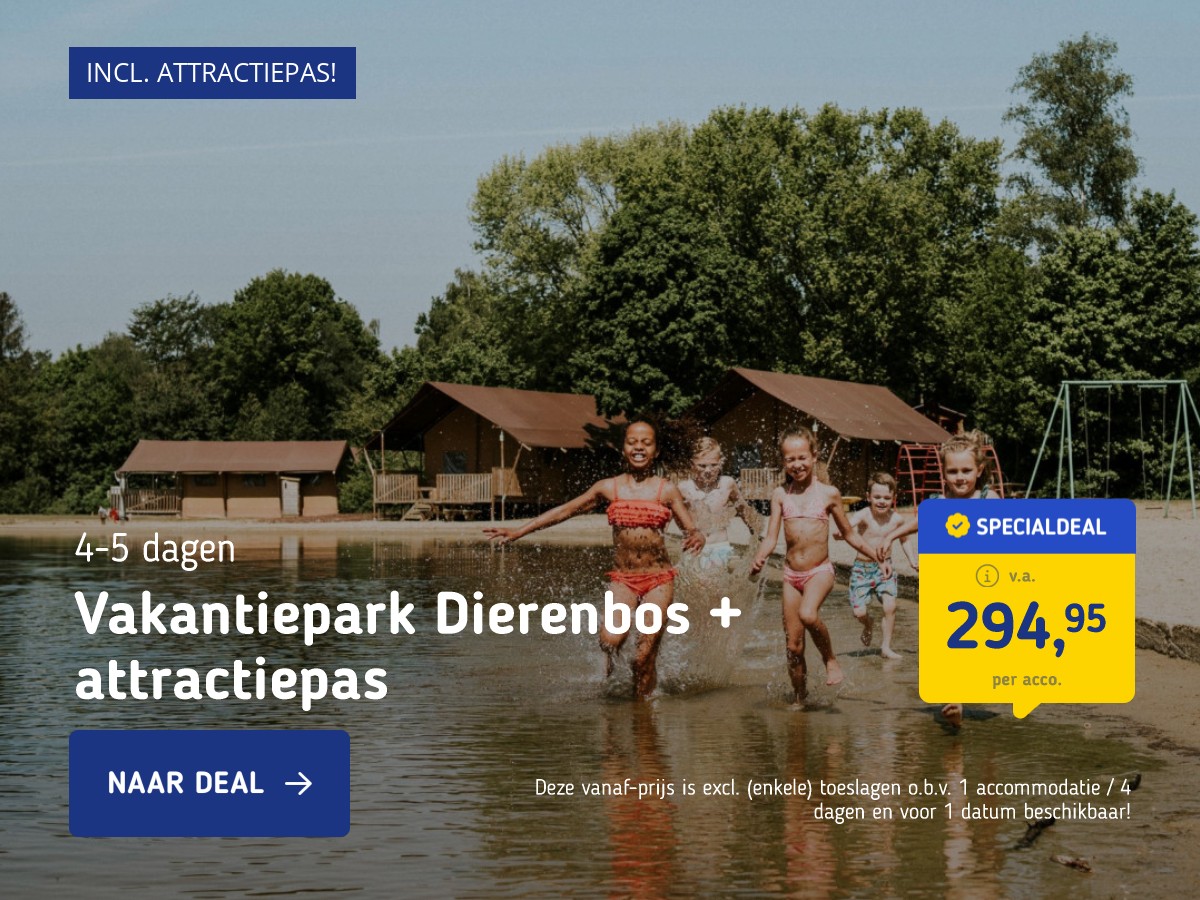 FLASHDEAL!⚡ Verblijf in een lodgetent of chalet op Vakantiepark Dierenbos incl. toegang Beekse Bergen!