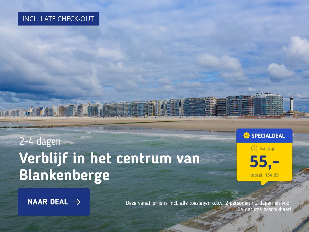 Verblijf in het centrum van Blankenberge aan de Belgische kust