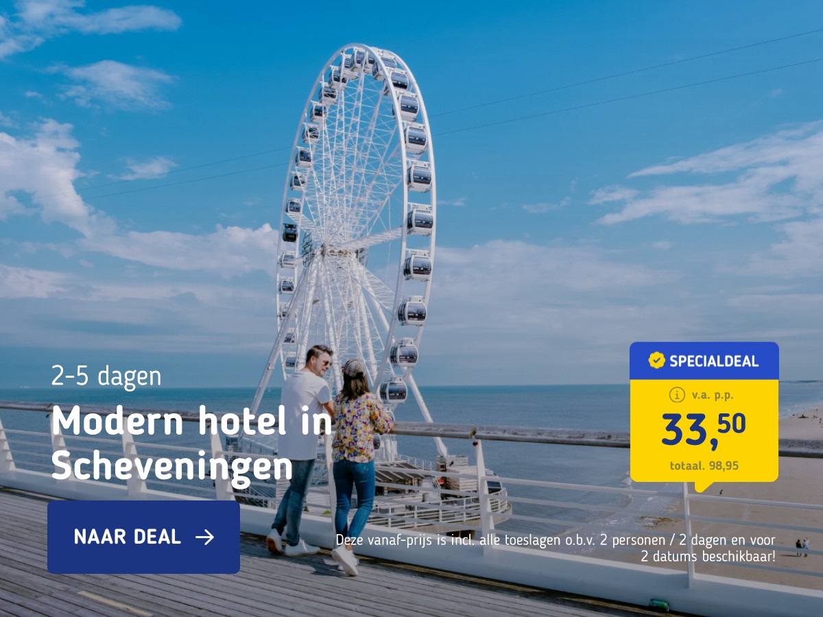 STUNT-DEAL! ⚡ Uitwaaien op het strand van Scheveningen in een modern hotel