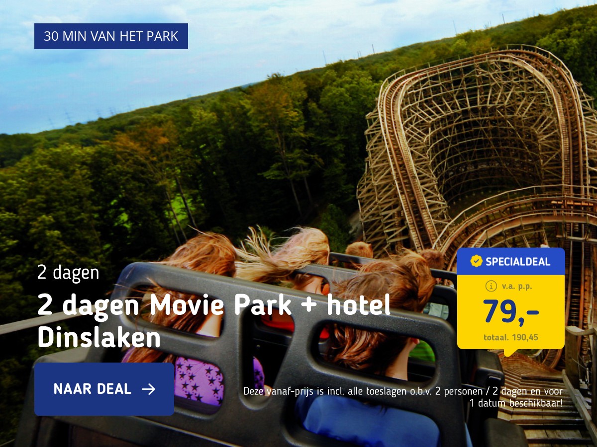 2 dagen Movie Park Germany incl. hotel in Dinslaken en ontbijt