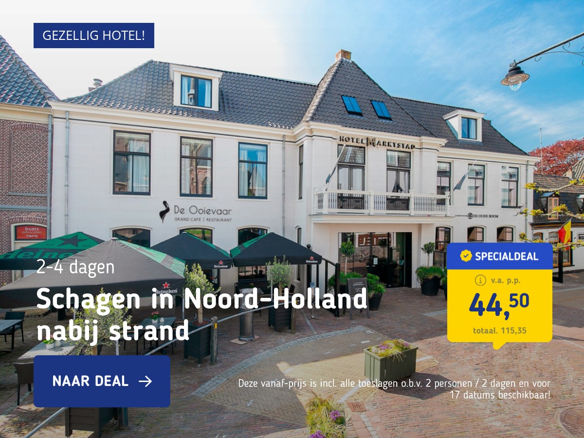 STUNT! ⚡ Geniet in luxe 4*-hotel Noord-Holland nabij Callantsoog en Alkmaar incl. ontbijt