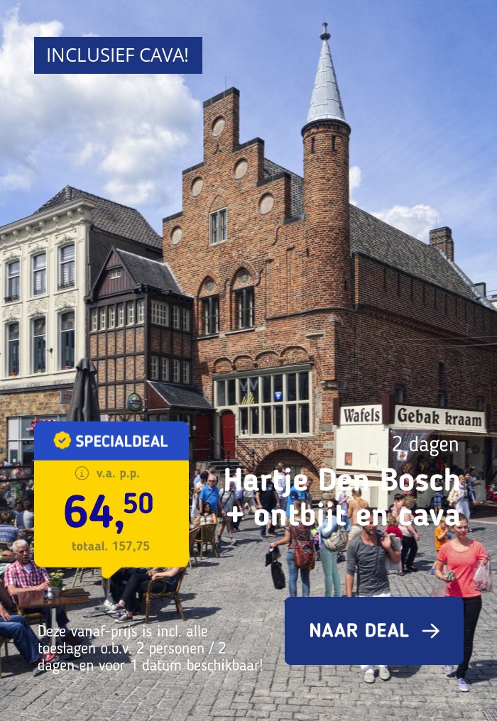 FLASHDEAL! ⚡ Verblijf in het hart van Den Bosch incl. ontbijt en ontvangst met Cava