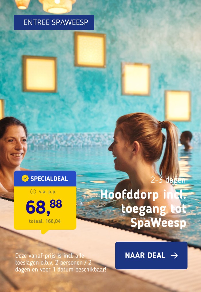 Mega Wellness Deal! ⚡ Verblijf nabij Amsterdam en Schiphol incl. toegang tot SpaWeesp