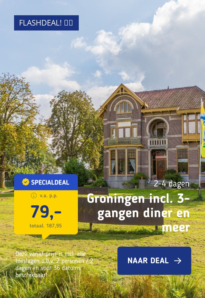 FLASHDEAL! ⚡️In landelijk Groningen incl. ontbijt, 4-gangendiner en luxe kamer met bubbelbad