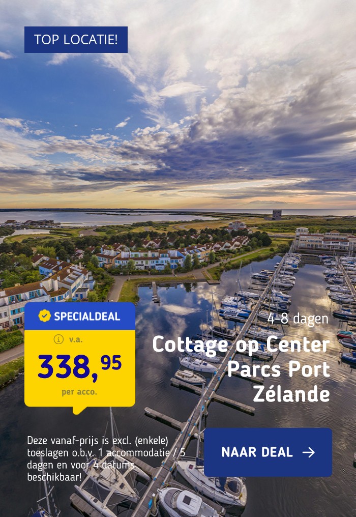 Cottage op Center Parcs aan het Grevelingenmeer en Noordzeestrand