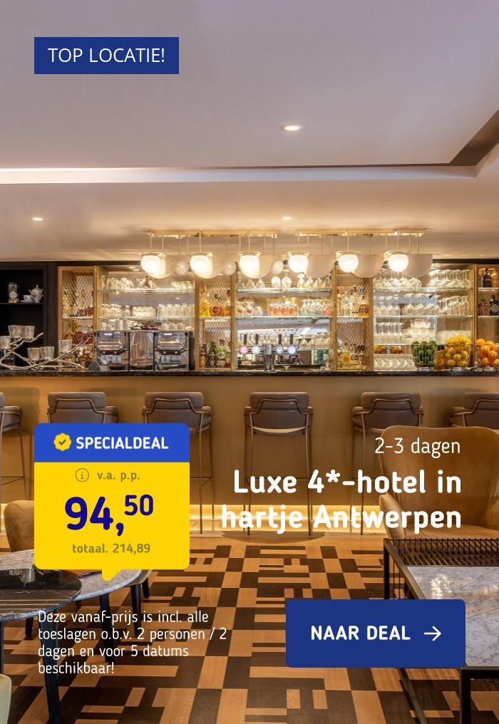 FLASHDEAL! ⚡️ Luxe 4*-hotel in hartje Antwerpen incl. ontbijt