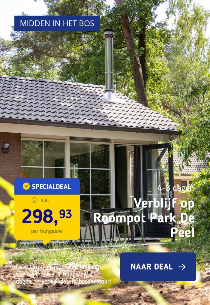 FLASHDEAL! ⚡ Midden in de Brabantse bossen op Roompot Park De Peel