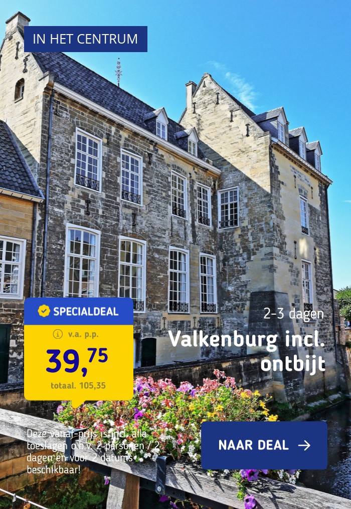 Verblijf in het historische Valkenburg incl. ontbijt