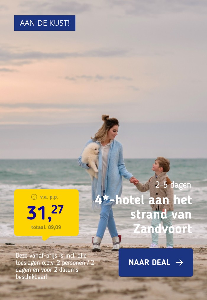 Verblijf in een 4*-hotel aan het strand van Zandvoort nabij Haarlem