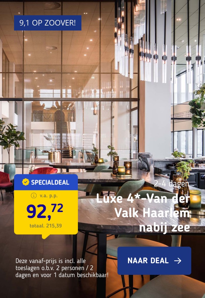 Luxe 4*-Van der Valk hotel Haarlem nabij het strand