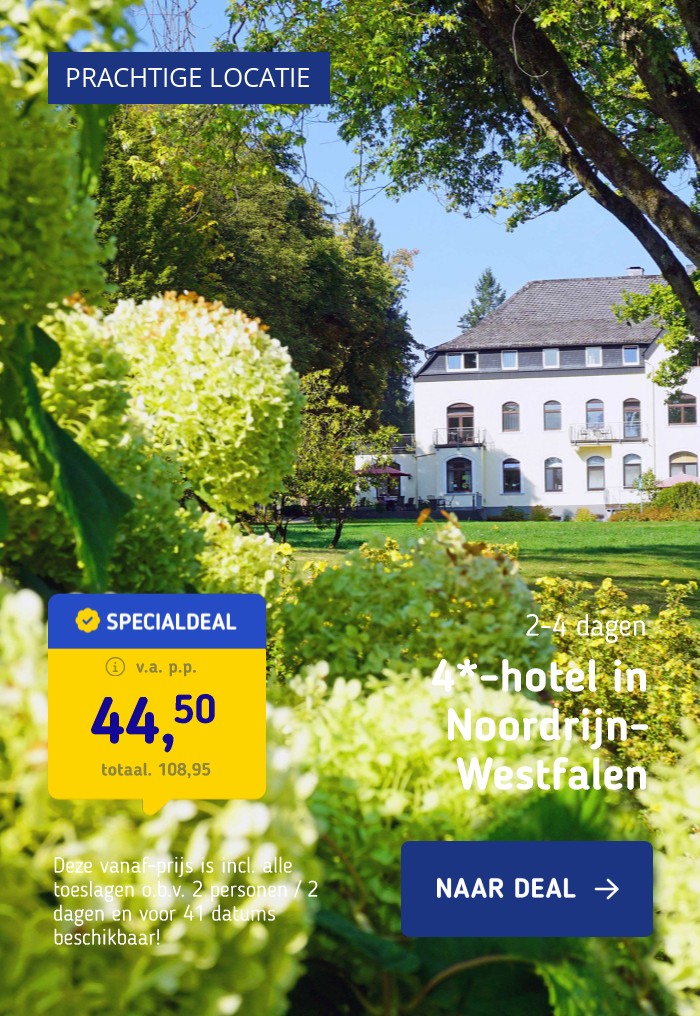 MEGADEAL! ⚡ 4*-hotel in prachtige vallei in Noordrijn-Westfalen incl. ontbijt en lunchpakket