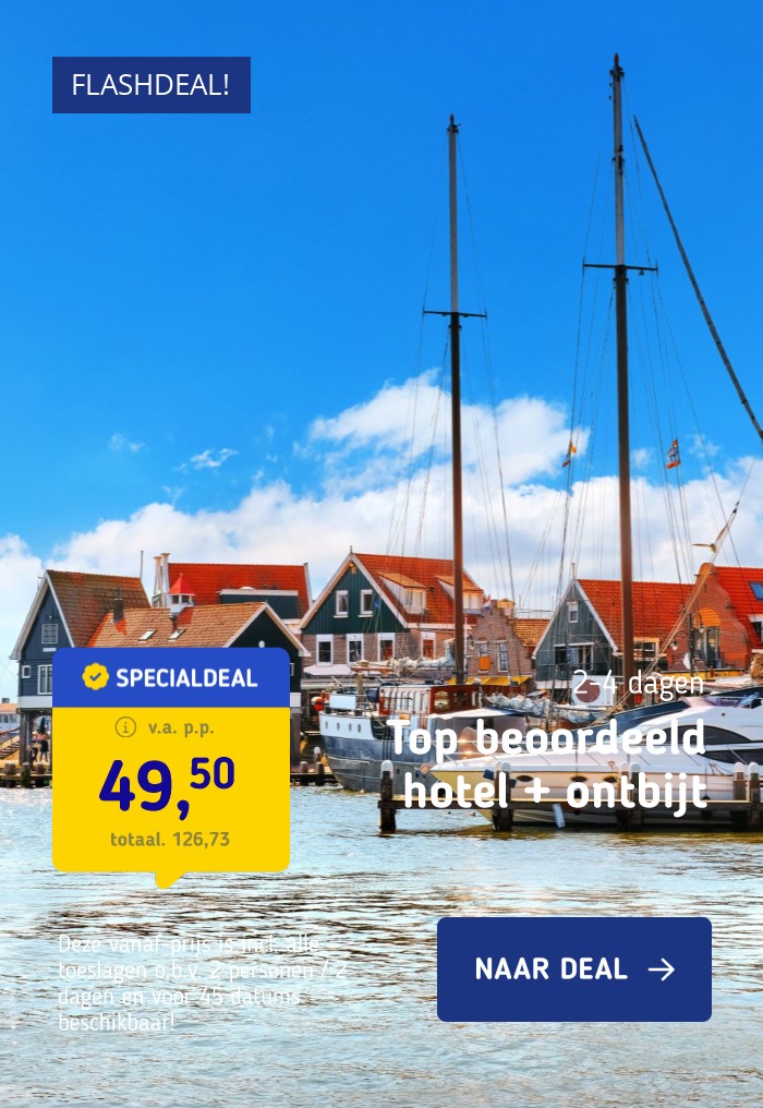 FLASHDEAL!⚡ Hotelkamer op Roompot Marinapark Volendam incl. ontbijt