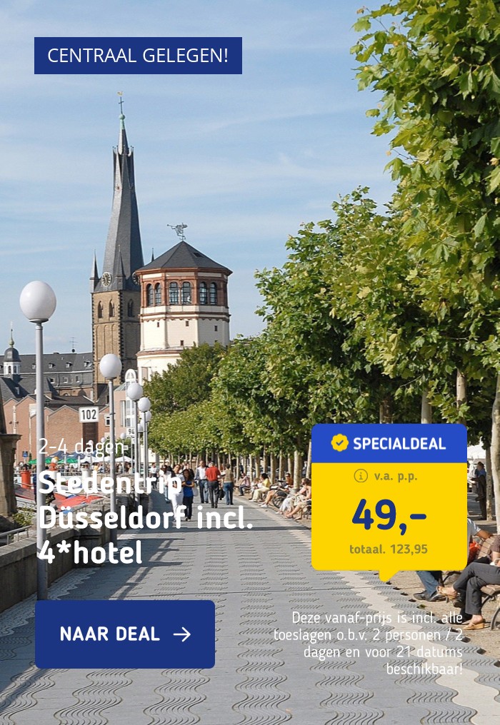 Stedentrip in een 4*-hotel in Düsseldorf incl. ontbijt en een welkomstdrankje