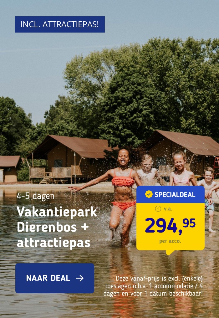 FLASHDEAL!⚡ Verblijf in een lodgetent of chalet op Vakantiepark Dierenbos incl. toegang Beekse Bergen!