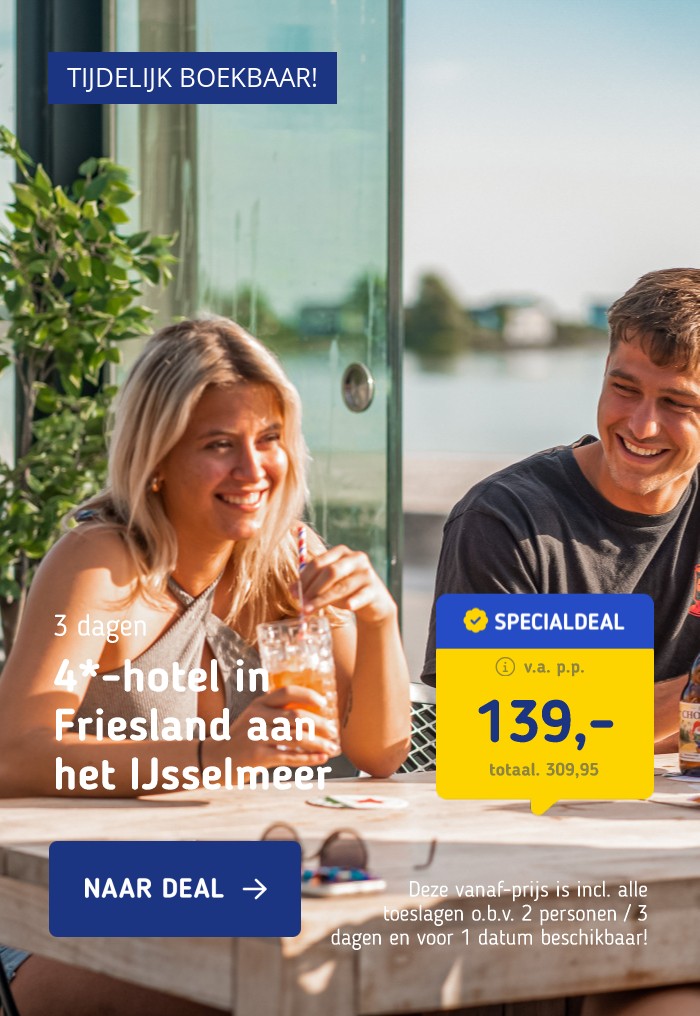 FLASHDEAL ! ⚡️ 4*-hotel in Friesland aan het IJsselmeer