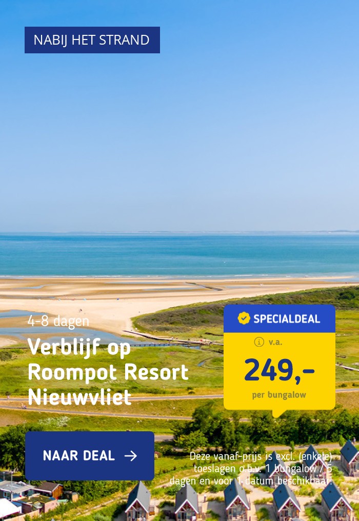 FLASHDEAL! ⚡ Verblijf op Roompot Beach Resort Nieuwvliet-Bad