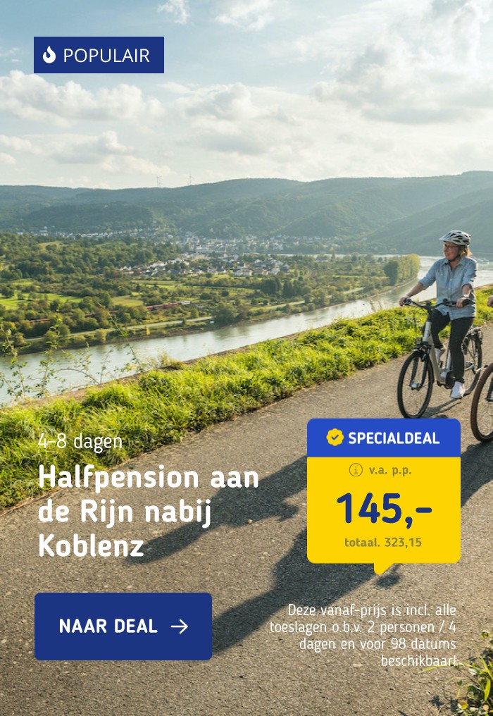 4, 5 of 6 dagen halfpension aan de Rijn nabij Koblenz