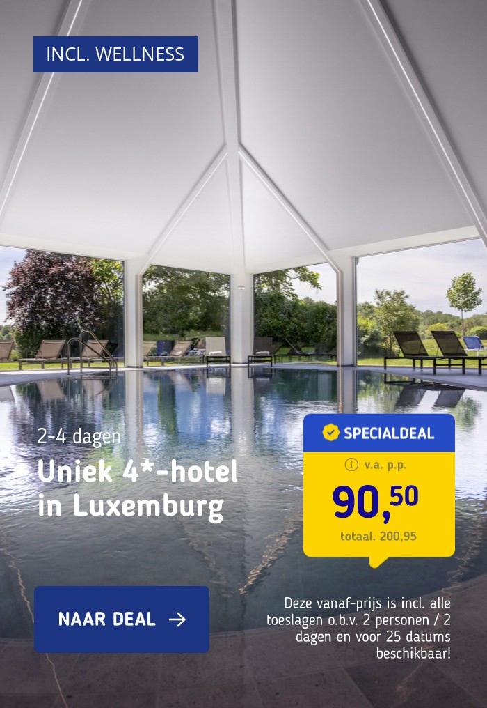 Uniek 4*-hotel in Luxemburg incl. ontbijt en wellness