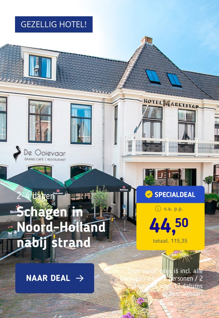 STUNT! ⚡ Geniet in luxe 4*-hotel Noord-Holland nabij Callantsoog en Alkmaar incl. ontbijt