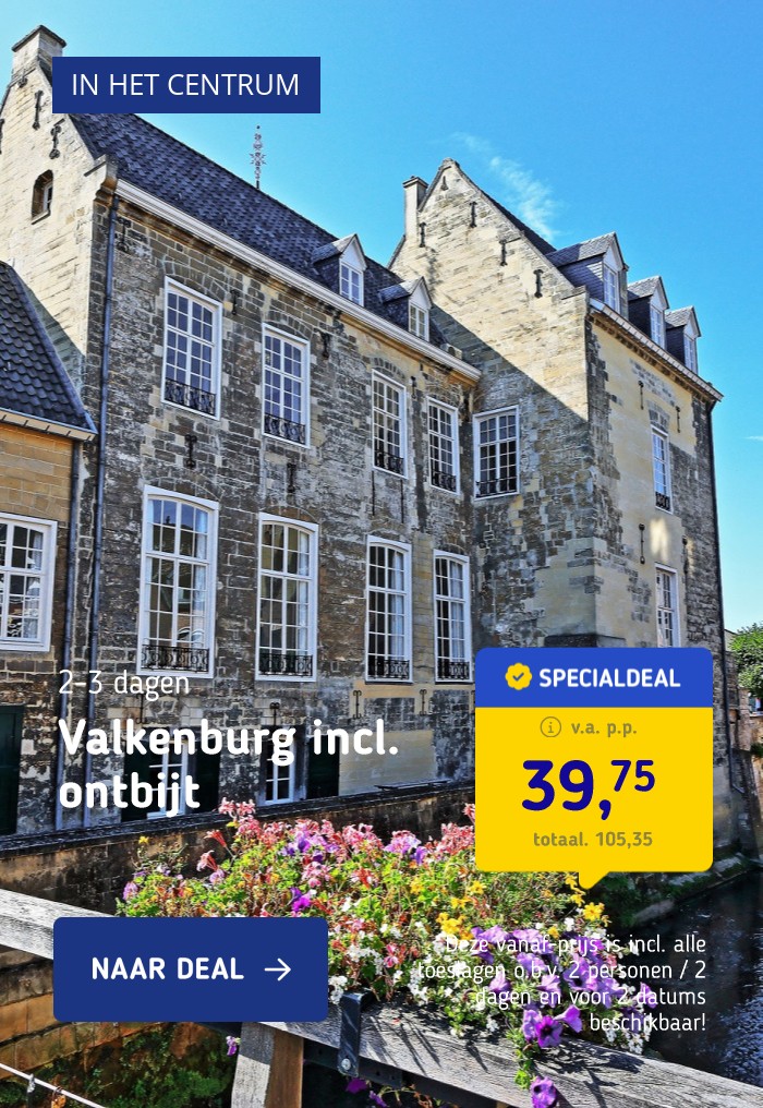 Verblijf in het historische Valkenburg incl. ontbijt