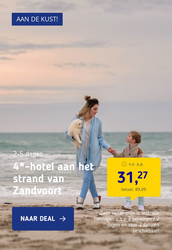 Verblijf in een 4*-hotel aan het strand van Zandvoort nabij Haarlem