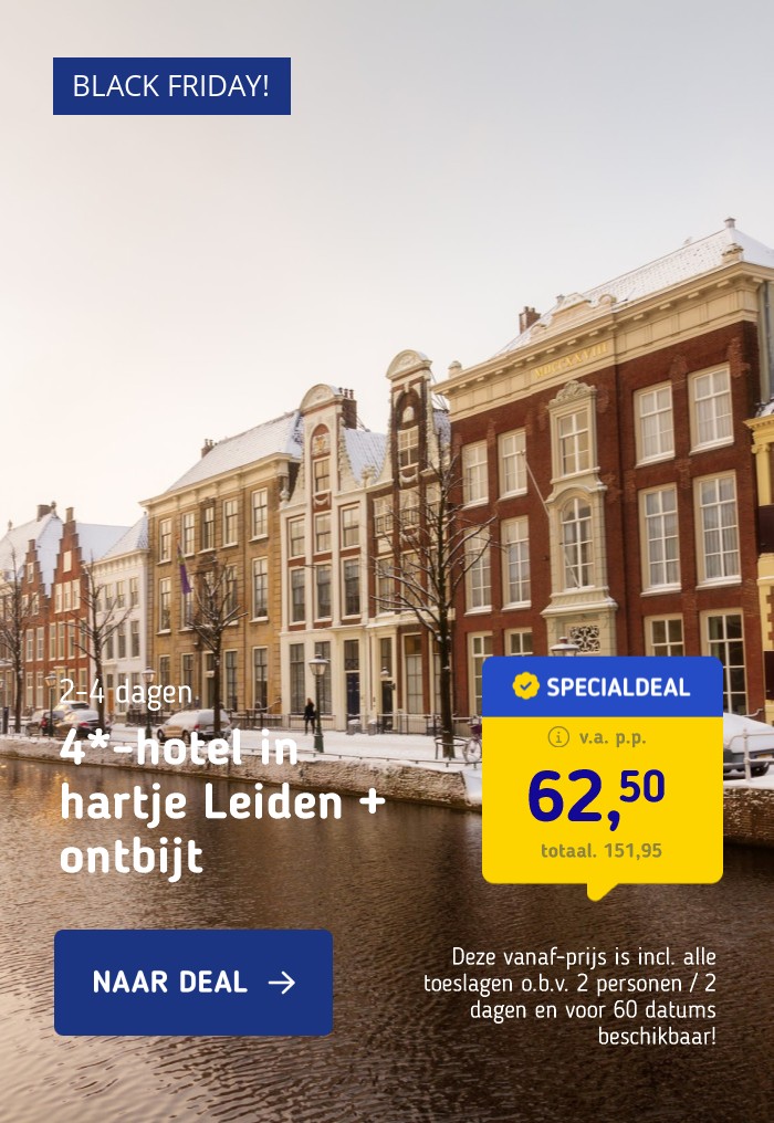 BLACK FRIDAY DEAL! ⚡ 4*-hotel in het prachtige Leiden