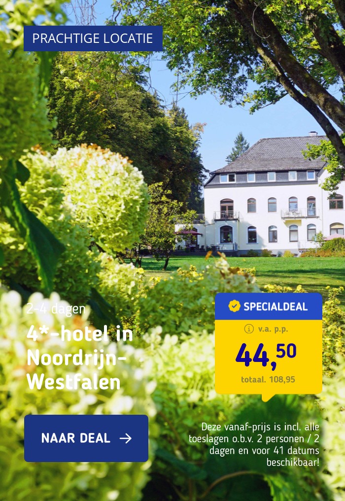 4*-hotel in prachtige vallei in Noordrijn-Westfalen incl. ontbijt en lunchpakket